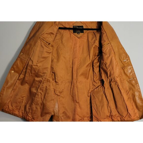 Vintage 70/80s Fantastic Intl Brown Leather Blazer Jacket Size 36 Korea RN46596 - Picture 3 of 15